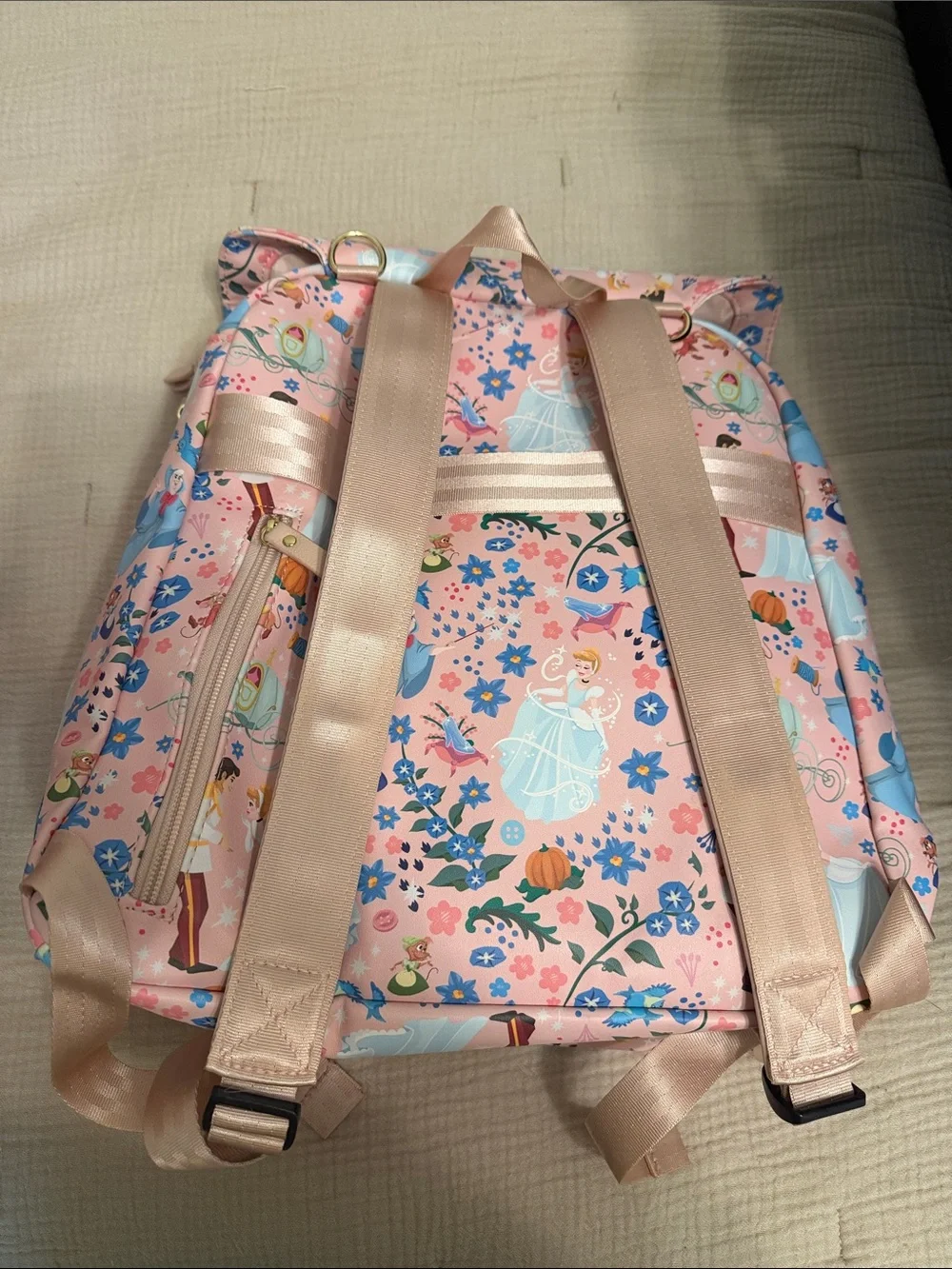 Petunia Pickle Bottom Pink Cinderella Storybook Bow diaper bag
